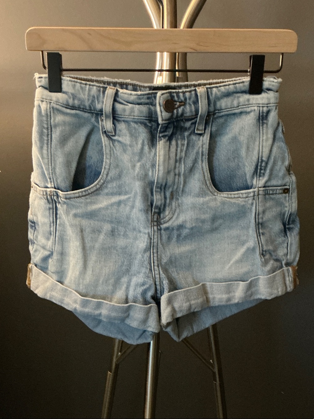 Urban Outfitters Light Blue Denim Rolled Cuff Shorts